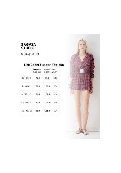 Sagaza Studio Ss6173 Beli Lastikli Tulum Kırmızı-cok Renklı