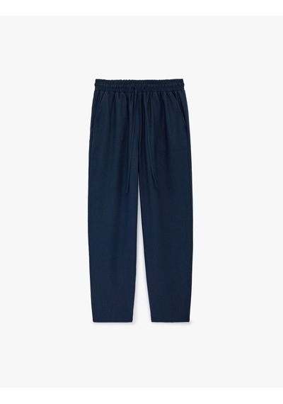 Koton Beli Lastikli Bağlamalı Cepli Havuç Keten Pantolon Lacivert 6sak40029pw Lacivert - Mavi Koton Beli Lastikli Bağlamalı Cepli Havuç Keten Pantolon Lacivert 6sak40029pw Lacivert - Mavi