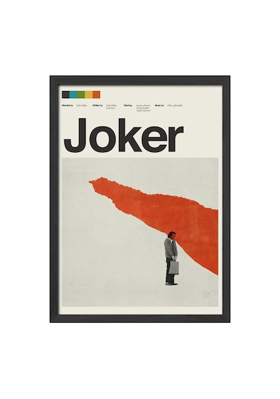 Joker Siyah Ahşap Çerçeveli Poster, Film Duvar Tablosu
