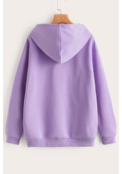 Uyguntarz Unisex Nasa Baskılı Sweatshirt Lila