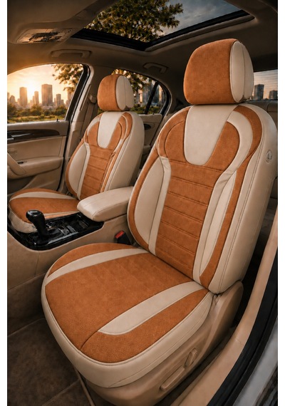 Volvo V40 2012-2019 Uyumlu Monza Serisi Tarçın Bej Oto Koltuk Kılıfı