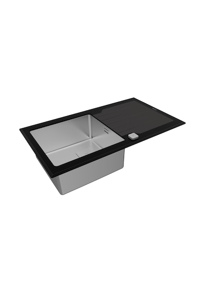 Teka Diamond Rs15 1B 1D 86 (Wst Black) Tek Hazne Ve Tek Damlalıklı Cam Eviye - Siyah - 115100011