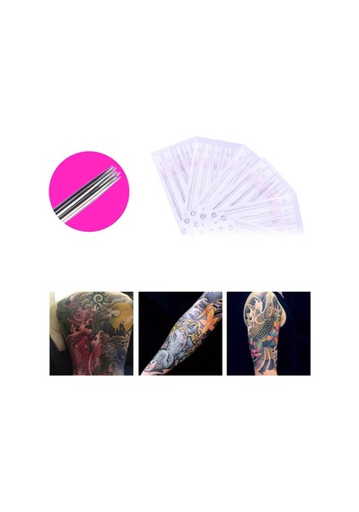 50pcs Mürekkep Fincanları İçin Profesyonel Tek Kullanımlık Steril Dövme İğneleri İpuçları Kitleri 5rs