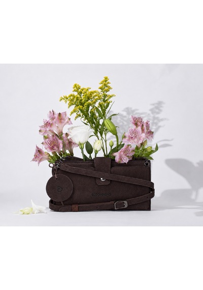 Bloominbag Mocha Still Lozan Hakiki Süet Çapraz Askılı Telefon Bölmeli Cüzdan Çanta Kahverengi
