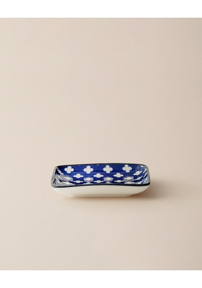 Reve Bleu Raye Kare Tabak - 12 Cm - Mavi/beyaz 8684427225615 Çok Renkli