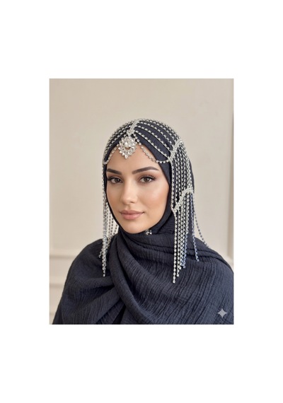 Taşlı Sallantılı Alınlıklı Saç Aksesuarı Gelin,kına,nişan,söz,after,bride,party Beyaz - 871609800 Beyaz