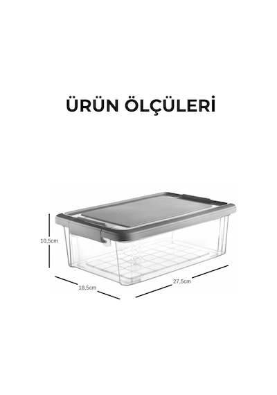 2'li Set 5lt. Decobox Çok Amaçlı Saklama Kabı - Piknik Taşıma Seti - 5lt. Antrasit
