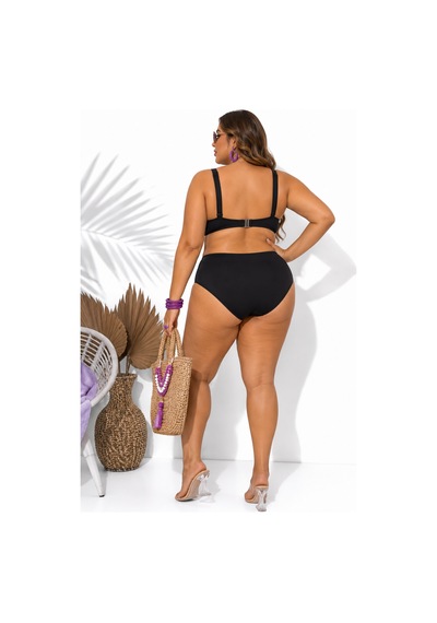 Büyük Beden Balenli Kapsız Ayarlanabilir Askılı Toparlayıcı Yüksek Bel Kadın Bikini Takım Siyah Büyük Beden Balenli Kapsız Ayarlanabilir Askılı Toparlayıcı Yüksek Bel Kadın Bikini Takım Siyah