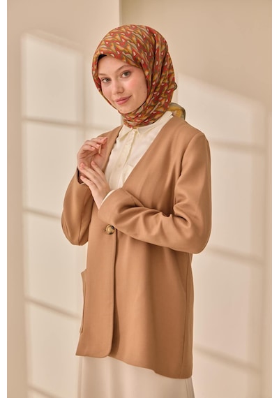 Silk Home Aura Eşarp 140006-17 Haki, Yanık Sarı, Vizon, Mercan