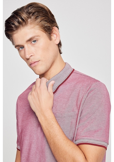 Ac&Co / Altınyıldız Classics 465126505 Polo Yaka Cepli Regular Fit Bol Kesim Düz Tişört Kırmızı