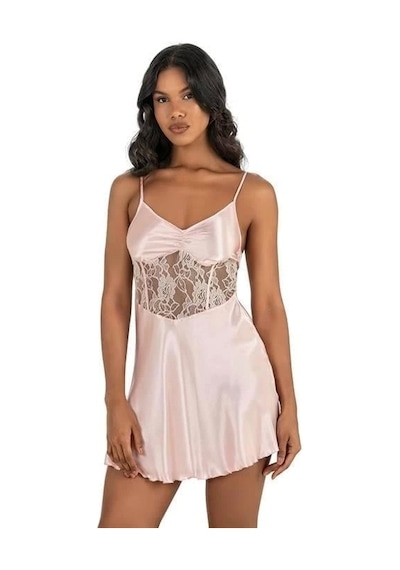 Moon Wear Somon Kısa Saten Gecelik 8239 SOMON