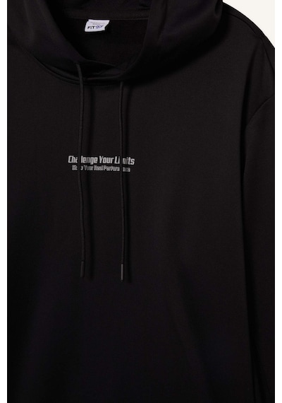 Defacto Defactofit Standart Fit Kapüşonlu Sporcu Sweatshirt D3736ax25wnbk81 Siyah