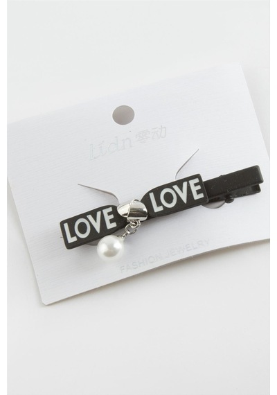 Love Yazılı İnci Pens Toka Çok  Renkli