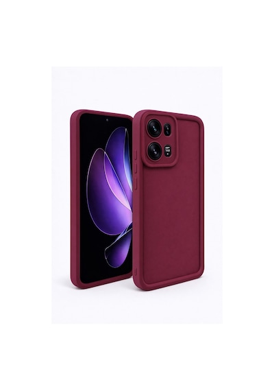 Oppo Reno 13 Pro Uyumlu Kamera Çıkıntılı Mat Silikon Telefon Kılıfı Bordo