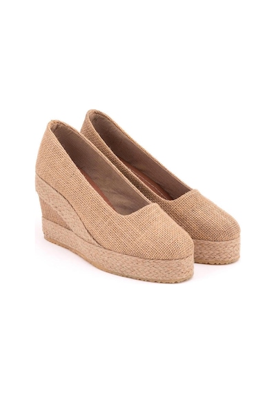 Star Tombis Gerçek Elişi Hasır Platformlu Keten Dolgu Topuk Handmade Hasır