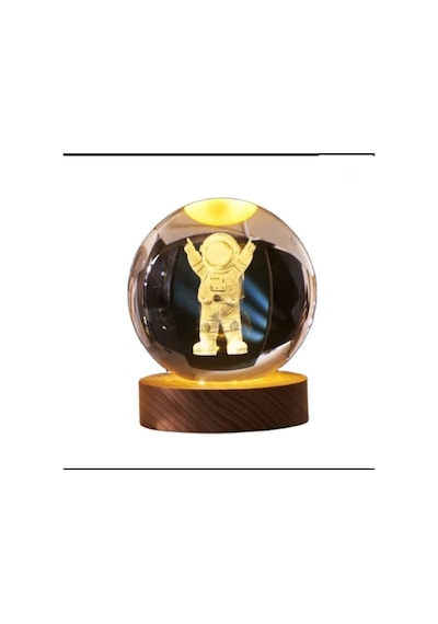 Mr 3d Kristal Cam Küre, Ahşap Soketli Gece Lambası,led, Sevgiliye Hediye, Noel, Öğretmenler Günü, Özel Tasarım