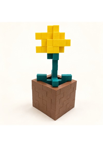 Piksel Gelincik Biblo - 3d Baskı, Minecraft Esintili Sarı