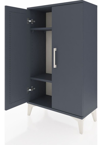 Arges Komodin 2 Raflı 2 Kapaklı 60x30x106 Antrasit-antrasit Antrasit