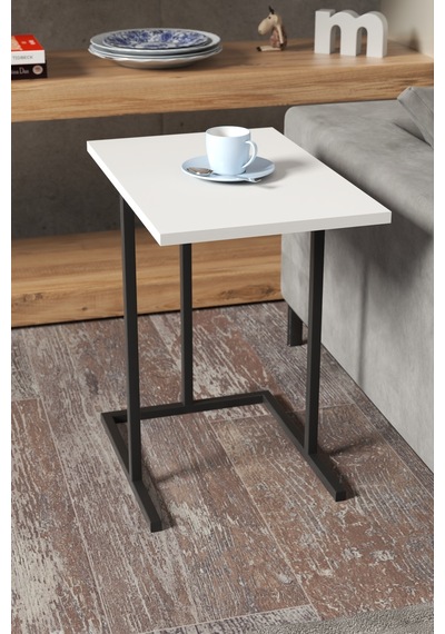 Retodesign 2 Li Beyaz Zigon Sehpa. Yan Sehpa 3100b