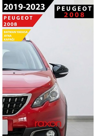 Peugeot 2008 2019 2023 Batman & Yarasa Ayna Kapağı Parlak Piano Black Sport