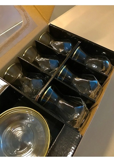 Paşabahçe Resqa Gold Çay Seti Alya. Çok Renkli