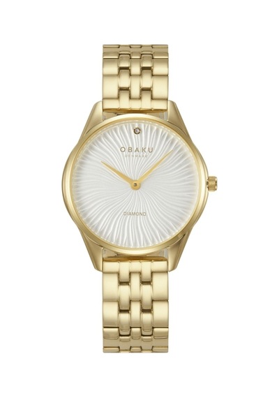 Obaku Denmark V297lxgısg Quartz Çelik Altın Rengi Beyaz Kadran 32 Mm Kadın Kol Saati Altın