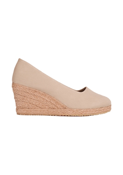 Star Tombis Bej Keten Espadril Dolgu Topuk Bej 1433