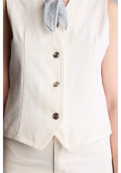 Defacto Jean Blazer Yelek F5899ax25hswt1 Beyaz
