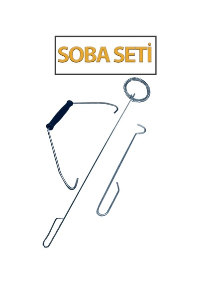 Soba Seti, Baca Temizleme Fırçası, Soba Kulpu, Soba Çengeli 3 Lü Grup