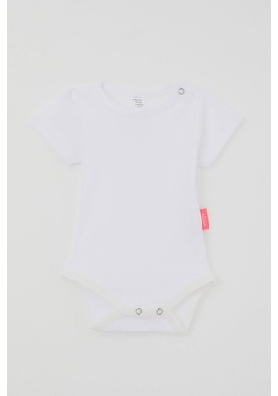 Breeze Kız Bebek Çıtçıtlı Kısa Kollu Zıbın Body Basic 0-9 Ay , Ekru