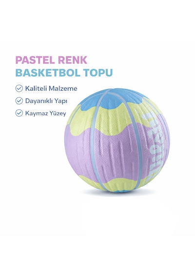 Basketbol Topu Pastel Renkli Kaymaz 5 Numara