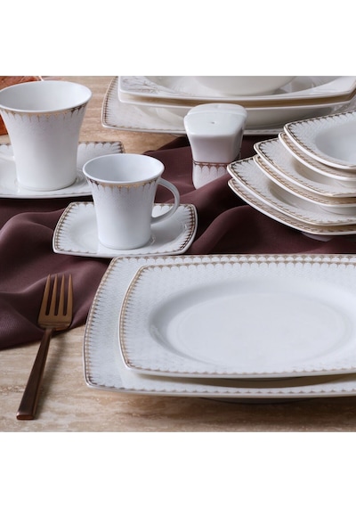 Güral Porselen Caroline 54 Parça 12 Kişilik Yemek Takımı 6567 Krem
