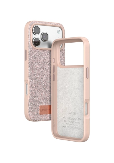 Onegif Apple İphone 17 Pro Bright Simli Kapak - Pembe - Pembe