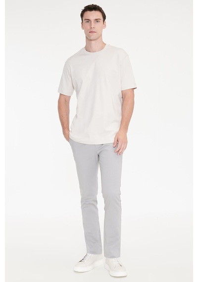 Ac&co Erkek Tas %100 Pamuk Modern Fit Normal Kesim Bisiklet Yaka Tişört Taş Rengi