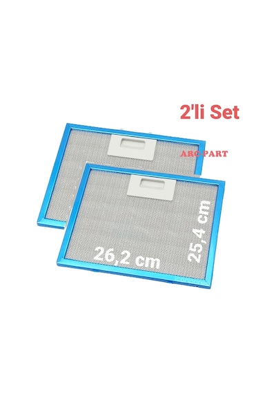 Vestel Uyumlu Efes Aspiratör Alüminyum Filtre - 2'li Set - 20,5x47,6 Cm / 13x47,6 Cm