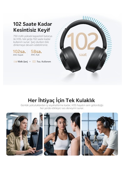 Qcy H3S Bluetooth 6.0 Kulak Üstü Kulaklık