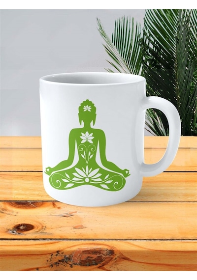 Yoga Baskılı Kupa Bardak Kişiye Özel Model 5 Çok Renkli