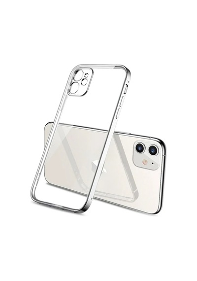 İphone 11 6.1inç Renkli Kenar Şeffaf Kılıf Kamera Korumalı Silikon Kılıf- 5775 Mh-hs5255-6357
