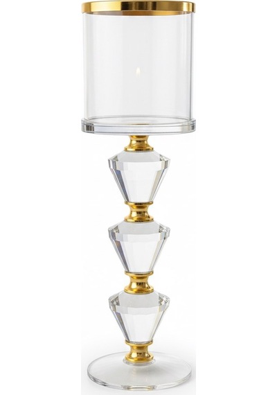 Lorena Gold Krıstal Mumluk 7x7x24 Cm Şeffaf
