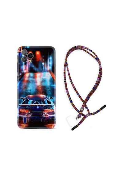 Reeder P13 Blue Plus 2022 Kılıf Rasta Boyun Askılı Neon Cars 1724