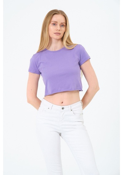 Kadın Kısa Kollu Oversize Crop Çok Renkli