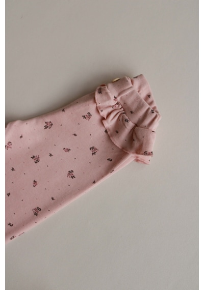 Oh La La Koala Gül Baskılı Bel Fırfırlı Kız Bebek Tayt Pembe