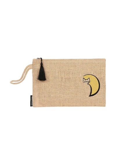Yaratıcı Tasarım Hasır Kadın Portföy & Clutch Çanta Kedi