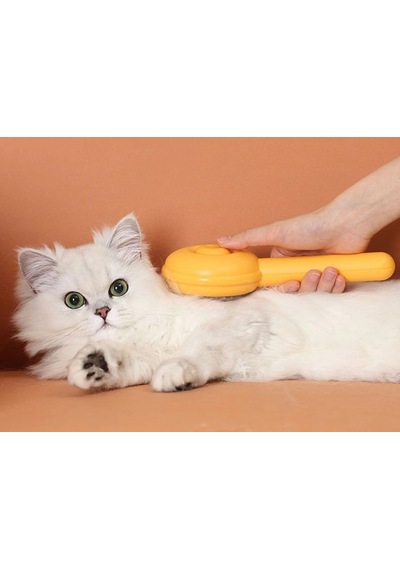 Tarak Kedi Köpek Tüy Toplayıcı Fırça Masaj Hamburger Şekil Otomatik Temizlenen Evcil Hayvan Tarağı