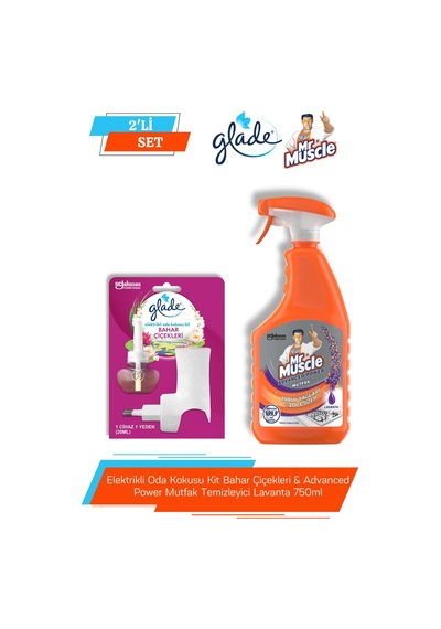 Elektrikli Oda Kokusu Kit Bahar Çiçekleri & Advanced Power Mutfak Temizleyici Lavanta 750ml Bahar Çiçekleri