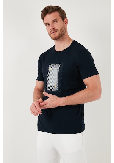 Buratti Pamuklu Slim Fit Bisiklet Yaka Erkek T Shirt 646R7930 Lacivert