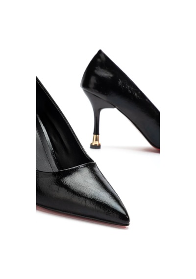 Ketrin Stiletto Rugan Ayakkabı Siyah