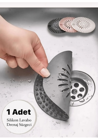 Süzgeçli Silikon Lavabo Ve Küvet Tıkacı Yuvarlak Lavabo Tıkacı Süzgeç Banyo Süzgeç- Ecolux Silikon Diğer