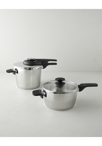 Hyperchef Paslanmaz Çelik Düdüklü Tencere Seti 4 + 6 L Siyah