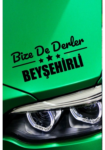 Konya Beyşehir Siyah Araba Etiketi Konya Bize De Derler Beyşehirli 40x15 Cm Otomobil Sticker 40 CM - Siyah